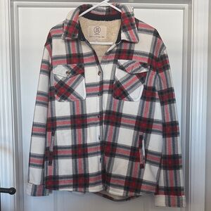 Sage Women's Checkered Button Down Shirt - Red, Black, Cream